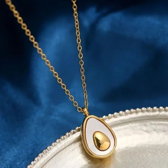 18k Gold Plated Avocado 🥑 Charm Necklace - Picture 3 of 5